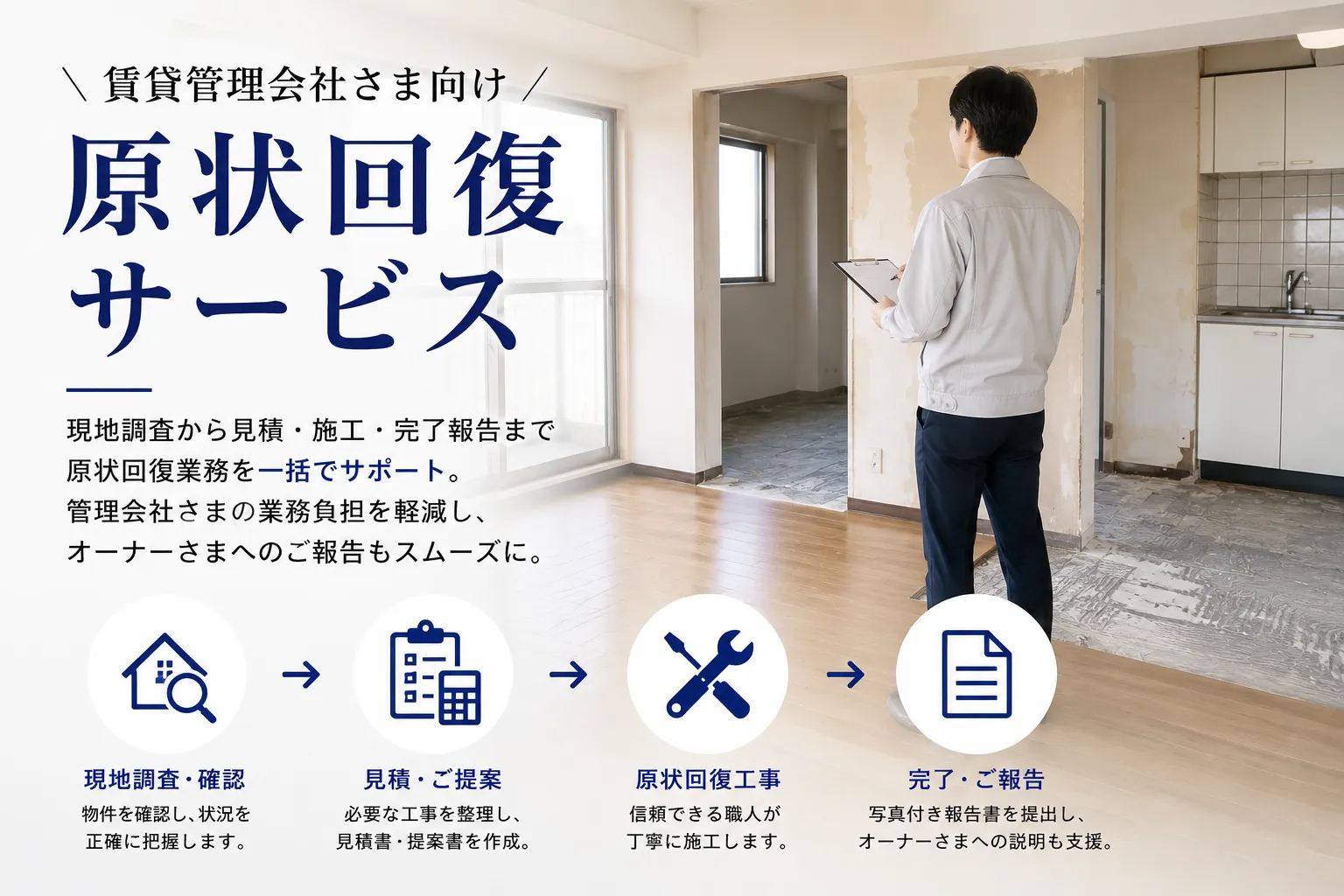 賃貸管理会社さま向け原状回復サービス